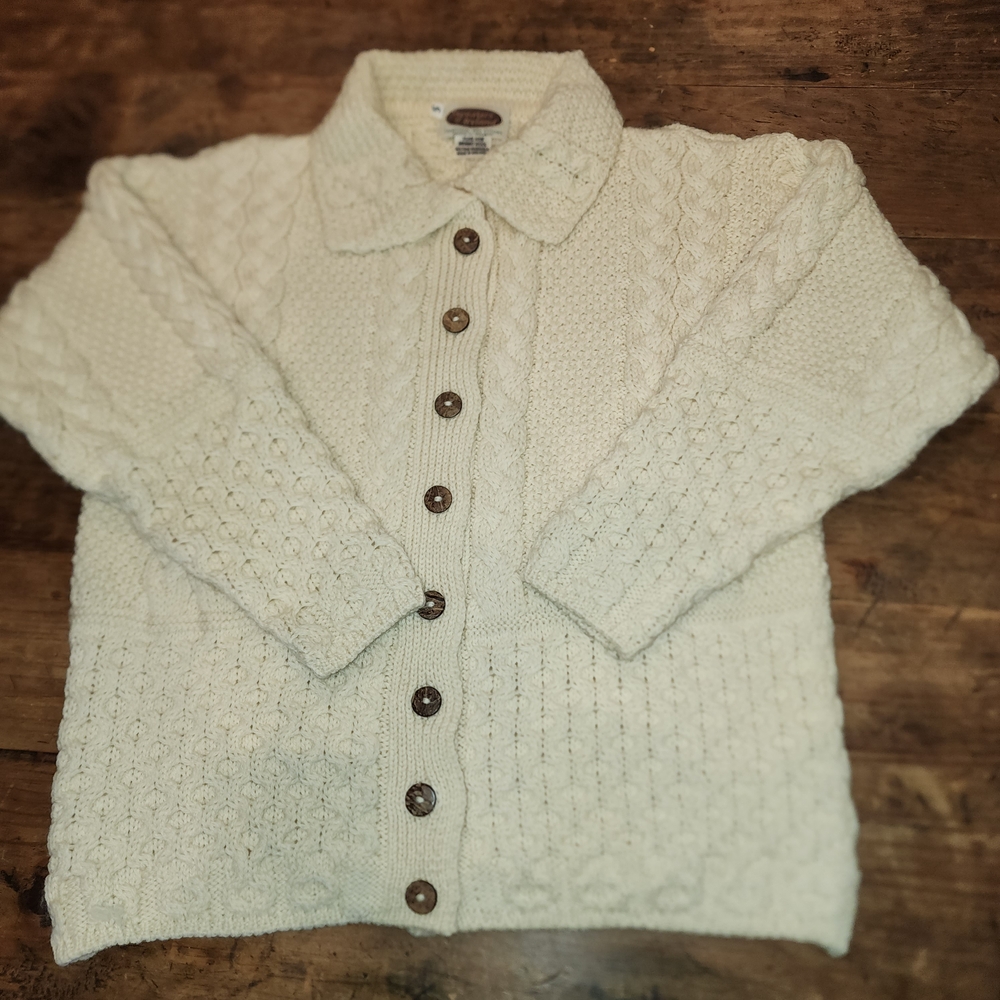 Vintage Irish Fisherman's Sweater Excellent Vintage Condition Button-Up Cardigan - Picture 15 of 16